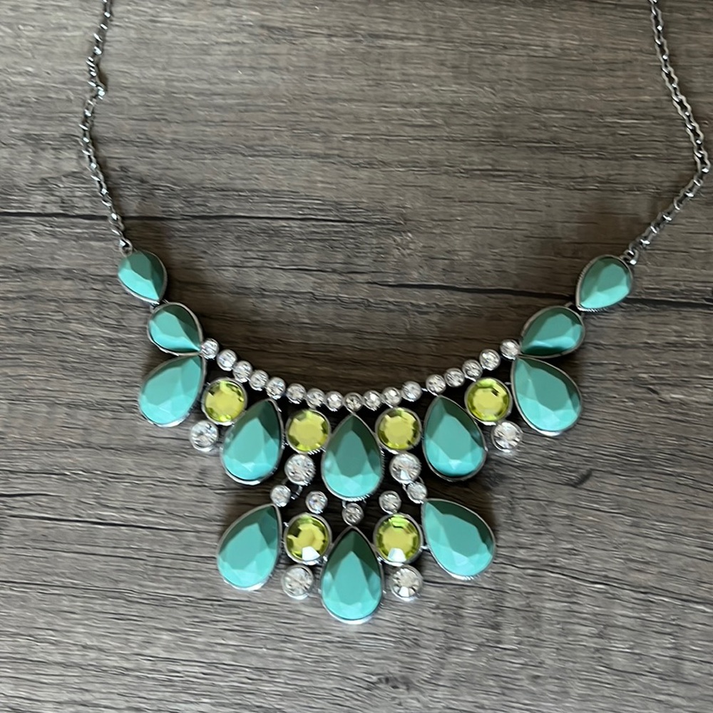 Vintage Green Drop Necklace